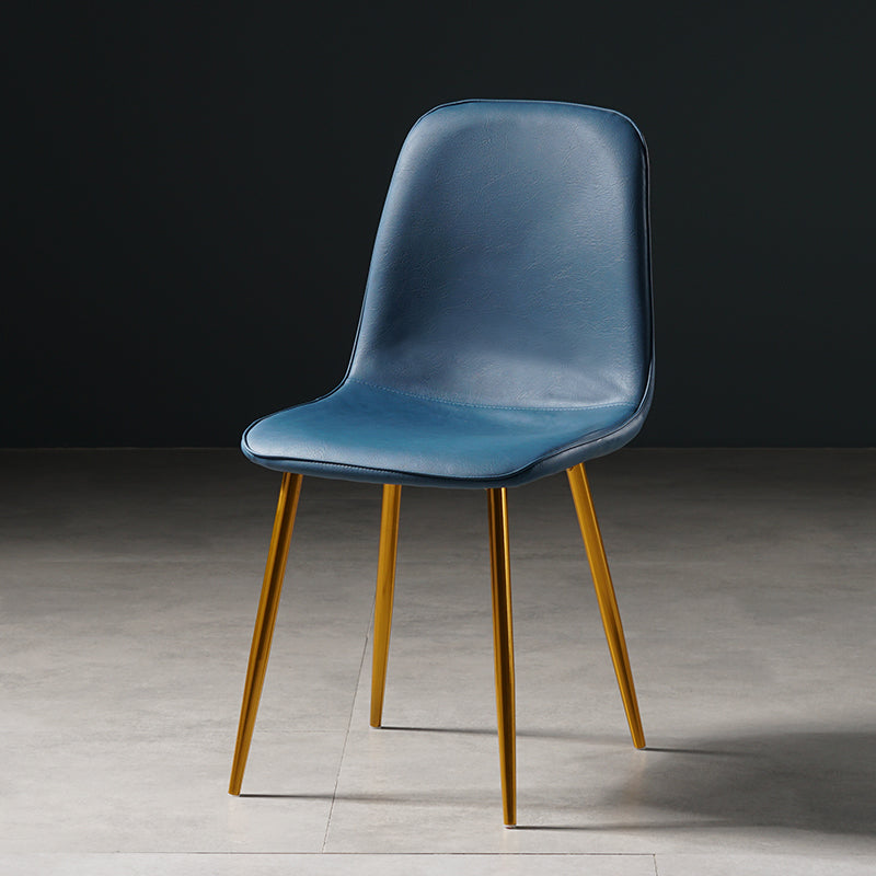 Nordic Metal Dining Chairs Dining Armless Side Chairs for Kitchen Dark Blue 1 Piece Brass Gold Clearhalo ' kitchen&dining_furn' 'Dining Chairs' 'Dining Tables & Seating' 'dining_chair' 'furn' 'furn_dining_chair' 'Furniture' 'furniture_dining_chair' 'Kitchen & Dining Furniture' 'kitchen' 4523353