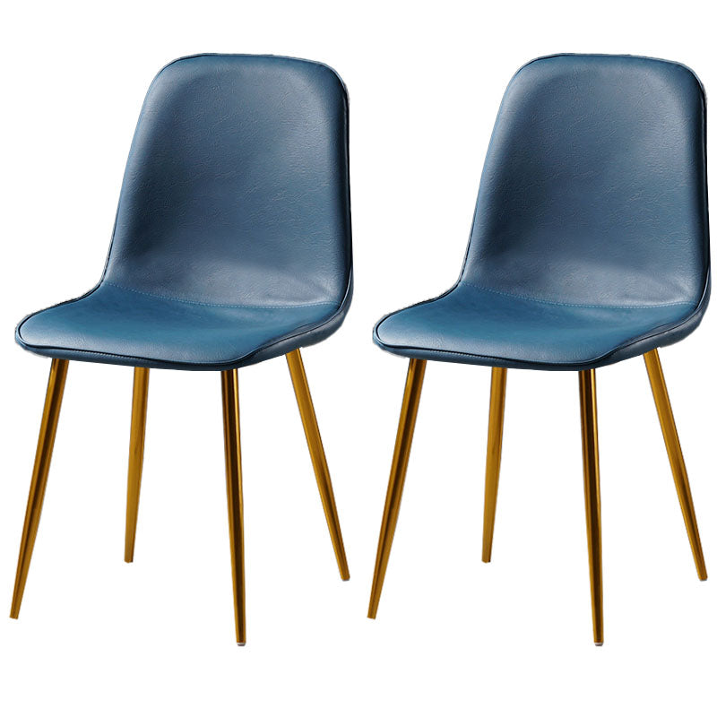 Nordic Metal Dining Chairs Dining Armless Side Chairs for Kitchen Dark Blue 2 Piece Set Brass Gold Clearhalo ' kitchen&dining_furn' 'Dining Chairs' 'Dining Tables & Seating' 'dining_chair' 'furn' 'furn_dining_chair' 'Furniture' 'furniture_dining_chair' 'Kitchen & Dining Furniture' 'kitchen' 4523354