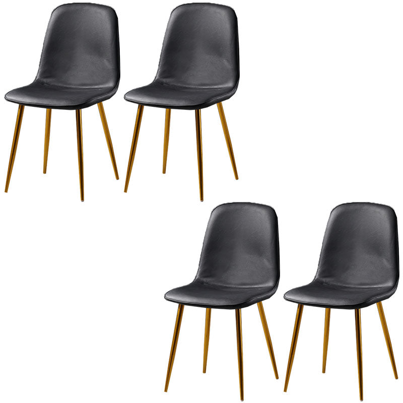 Nordic Metal Dining Chairs Dining Armless Side Chairs for Kitchen Black 4 Piece Set Brass Gold Clearhalo ' kitchen&dining_furn' 'Dining Chairs' 'Dining Tables & Seating' 'dining_chair' 'furn' 'furn_dining_chair' 'Furniture' 'furniture_dining_chair' 'Kitchen & Dining Furniture' 'kitchen' 4523361