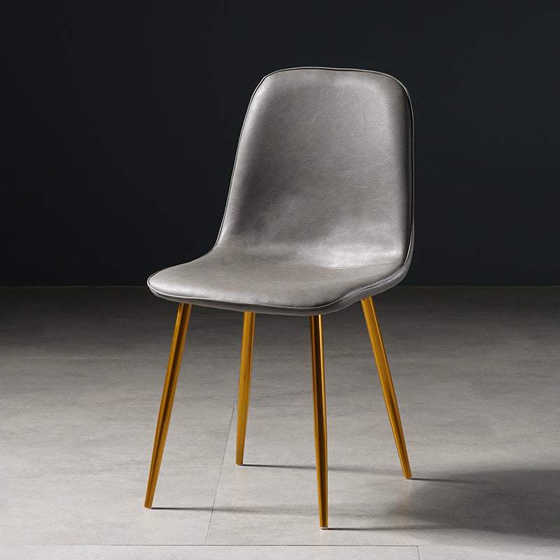 Nordic Metal Dining Chairs Dining Armless Side Chairs for Kitchen Grey 1 Piece Brass Gold Clearhalo ' kitchen&dining_furn' 'Dining Chairs' 'Dining Tables & Seating' 'dining_chair' 'furn' 'furn_dining_chair' 'Furniture' 'furniture_dining_chair' 'Kitchen & Dining Furniture' 'kitchen' 4523365