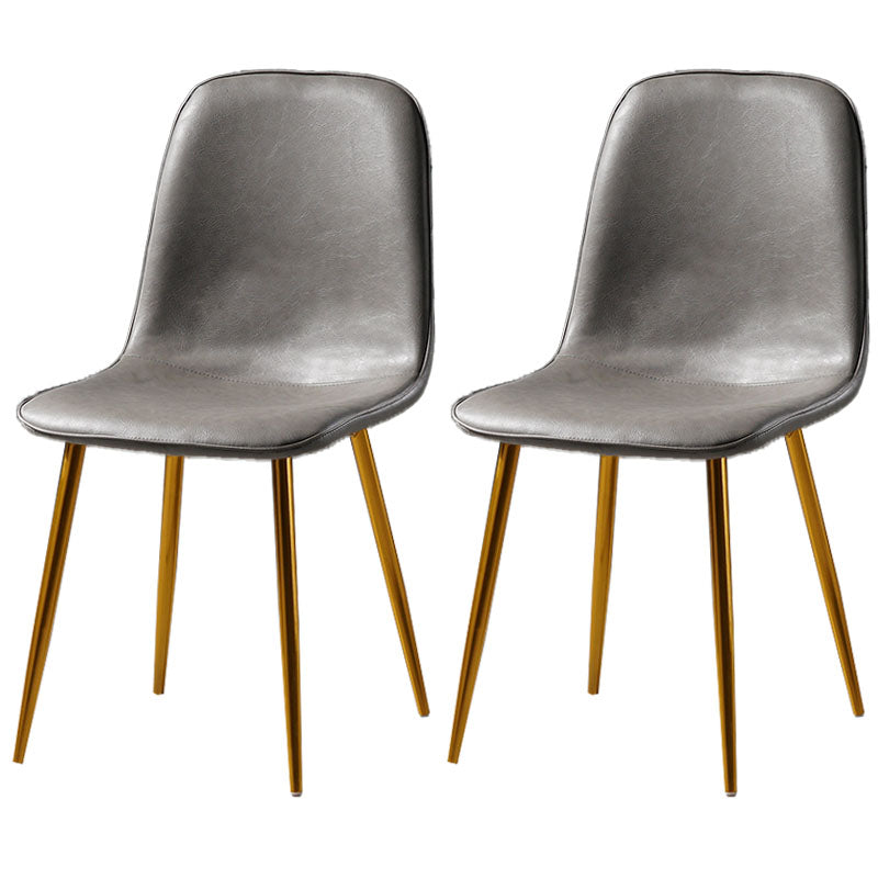 Nordic Metal Dining Chairs Dining Armless Side Chairs for Kitchen Grey 2 Piece Set Brass Gold Clearhalo ' kitchen&dining_furn' 'Dining Chairs' 'Dining Tables & Seating' 'dining_chair' 'furn' 'furn_dining_chair' 'Furniture' 'furniture_dining_chair' 'Kitchen & Dining Furniture' 'kitchen' 4523366