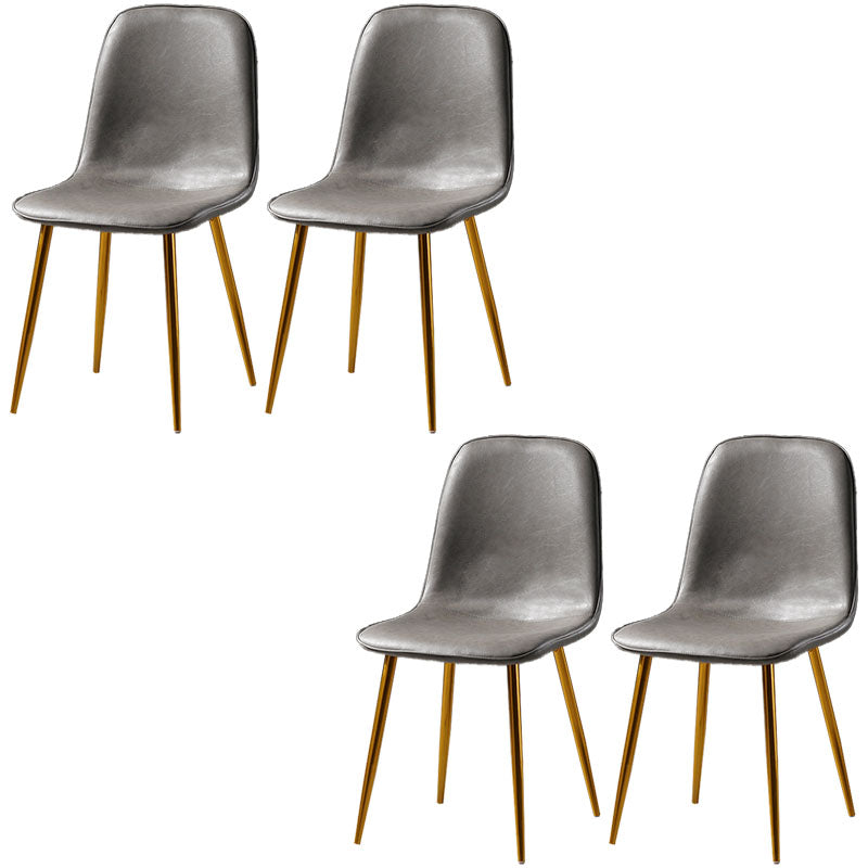Nordic Metal Dining Chairs Dining Armless Side Chairs for Kitchen Grey 4 Piece Set Brass Gold Clearhalo ' kitchen&dining_furn' 'Dining Chairs' 'Dining Tables & Seating' 'dining_chair' 'furn' 'furn_dining_chair' 'Furniture' 'furniture_dining_chair' 'Kitchen & Dining Furniture' 'kitchen' 4523367