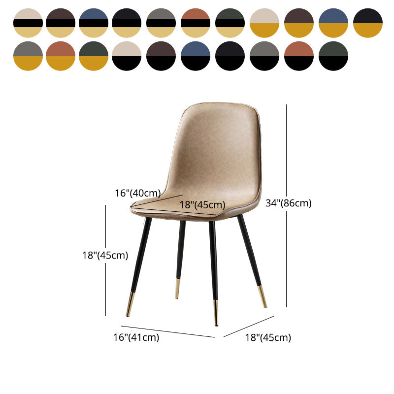 Nordic Metal Dining Chairs Dining Armless Side Chairs for Kitchen Clearhalo ' kitchen&dining_furn' 'Dining Chairs' 'Dining Tables & Seating' 'dining_chair' 'furn' 'furn_dining_chair' 'Furniture' 'furniture_dining_chair' 'Kitchen & Dining Furniture' 'kitchen' 4523371