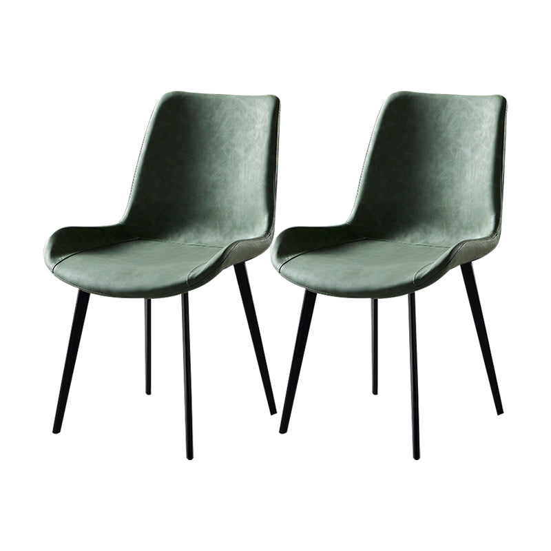 Industrial Design Solid Back Dining Side Chair Leather Arm Dining Side Chair Green 2 Piece Set Clearhalo ' kitchen&dining_furn' 'Dining Chairs' 'Dining Tables & Seating' 'dining_chair' 'furn' 'furn_dining_chair' 'Furniture' 'furniture_dining_chair' 'Kitchen & Dining Furniture' 'kitchen' 4523373