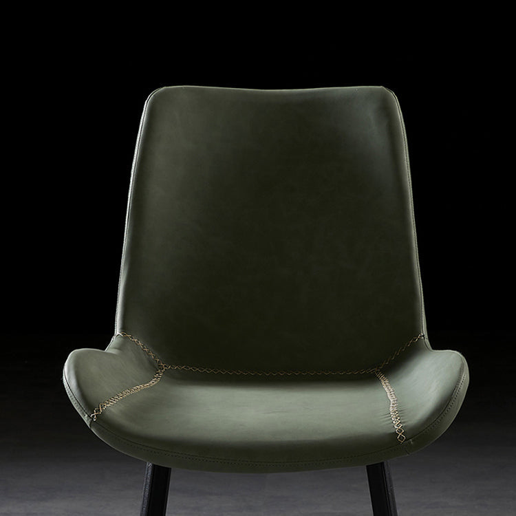 Industrial Design Solid Back Dining Side Chair Leather Arm Dining Side Chair Clearhalo ' kitchen&dining_furn' 'Dining Chairs' 'Dining Tables & Seating' 'dining_chair' 'furn' 'furn_dining_chair' 'Furniture' 'furniture_dining_chair' 'Kitchen & Dining Furniture' 'kitchen' 4523383