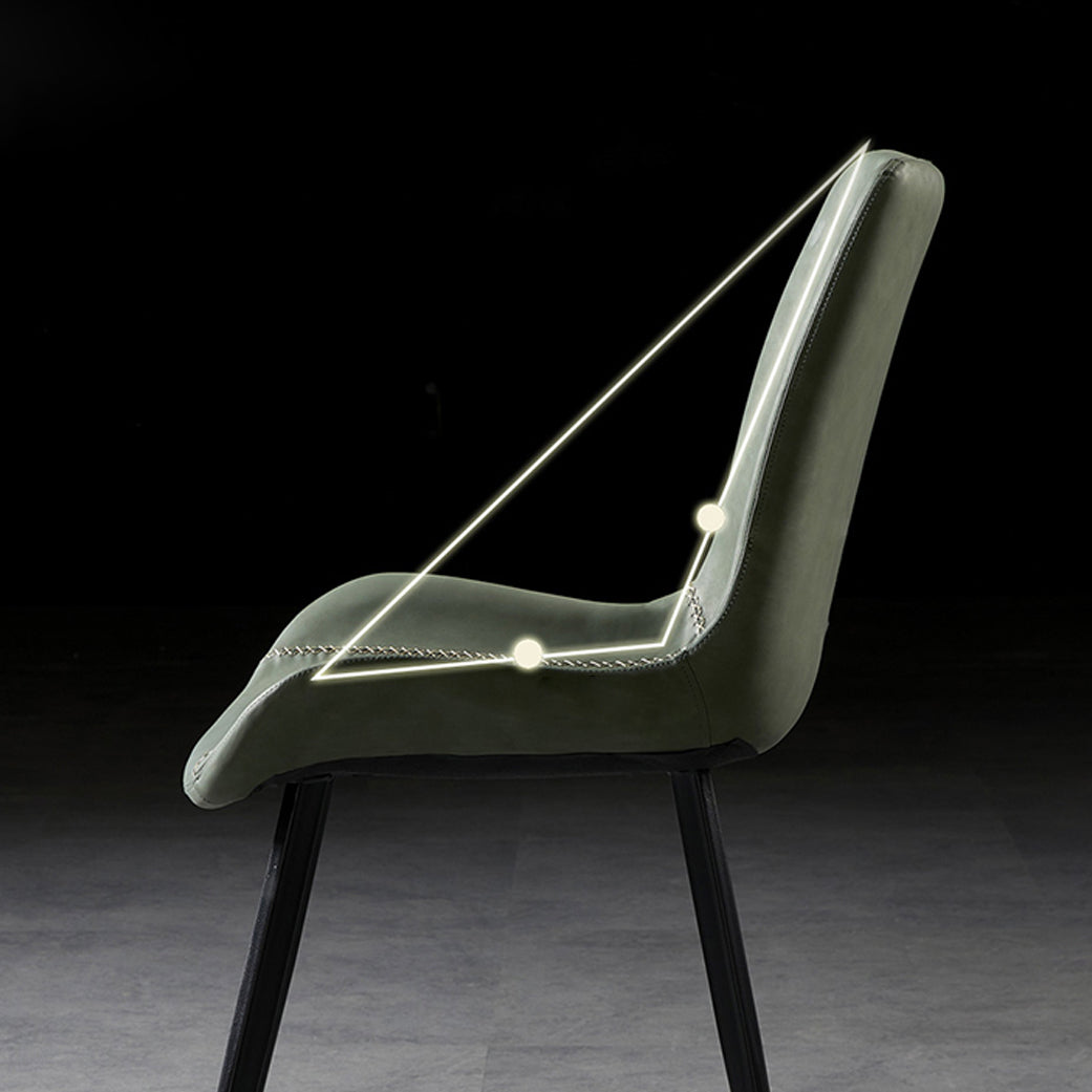 Industrial Design Solid Back Dining Side Chair Leather Arm Dining Side Chair Clearhalo ' kitchen&dining_furn' 'Dining Chairs' 'Dining Tables & Seating' 'dining_chair' 'furn' 'furn_dining_chair' 'Furniture' 'furniture_dining_chair' 'Kitchen & Dining Furniture' 'kitchen' 4523386