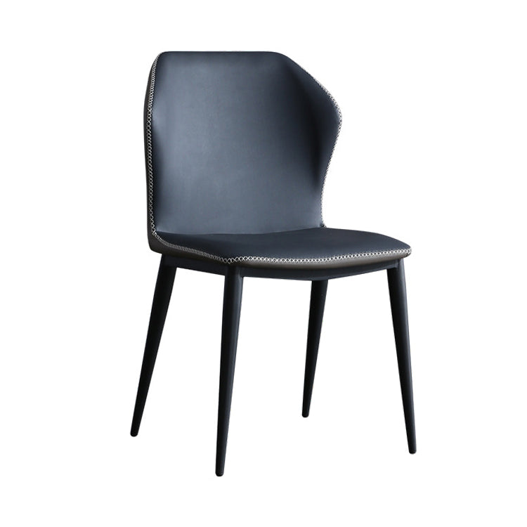 Modern Dining Room Side Chairs Matte Finish Leather Curved Parsons Armless Chair Clearhalo ' kitchen&dining_furn' 'Dining Chairs' 'Dining Tables & Seating' 'dining_chair' 'furn' 'furn_dining_chair' 'Furniture' 'furniture_dining_chair' 'Kitchen & Dining Furniture' 'kitchen' 4523398