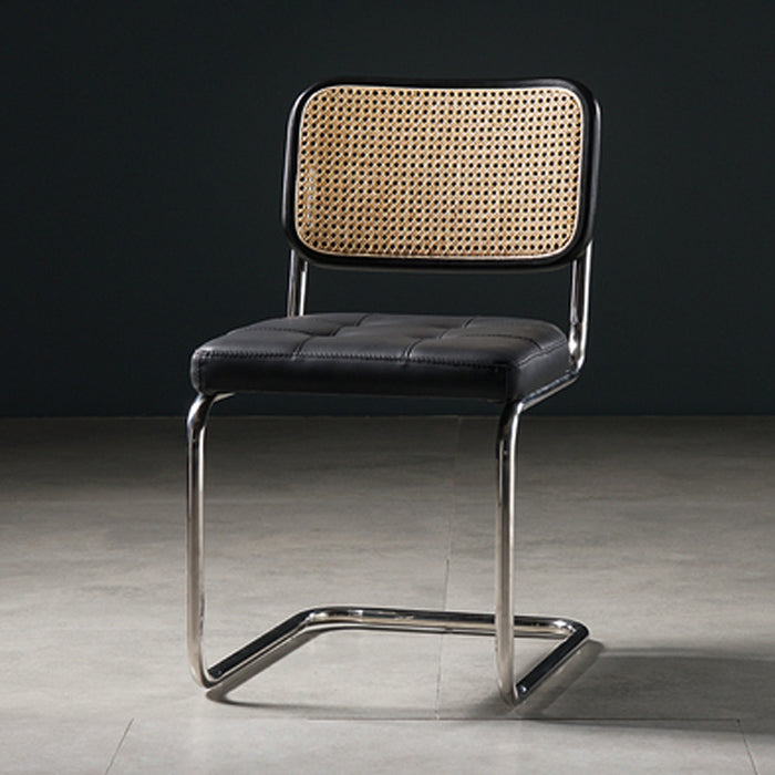 Contemporary Metal Dining Chairs Dining Open Back Armless Side Chairs for Kitchen Textured Black 1 Piece Clearhalo ' kitchen&dining_furn' 'Dining Chairs' 'Dining Tables & Seating' 'dining_chair' 'furn' 'furn_dining_chair' 'Furniture' 'furniture_dining_chair' 'Kitchen & Dining Furniture' 'kitchen' 4523434