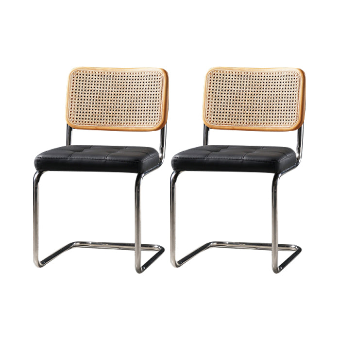 Contemporary Metal Dining Chairs Dining Open Back Armless Side Chairs for Kitchen Black 2 Piece Set Clearhalo ' kitchen&dining_furn' 'Dining Chairs' 'Dining Tables & Seating' 'dining_chair' 'furn' 'furn_dining_chair' 'Furniture' 'furniture_dining_chair' 'Kitchen & Dining Furniture' 'kitchen' 4523442