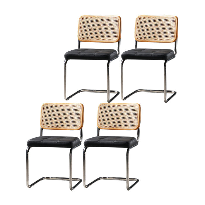 Contemporary Metal Dining Chairs Dining Open Back Armless Side Chairs for Kitchen Black 4 Piece Set Clearhalo ' kitchen&dining_furn' 'Dining Chairs' 'Dining Tables & Seating' 'dining_chair' 'furn' 'furn_dining_chair' 'Furniture' 'furniture_dining_chair' 'Kitchen & Dining Furniture' 'kitchen' 4523444