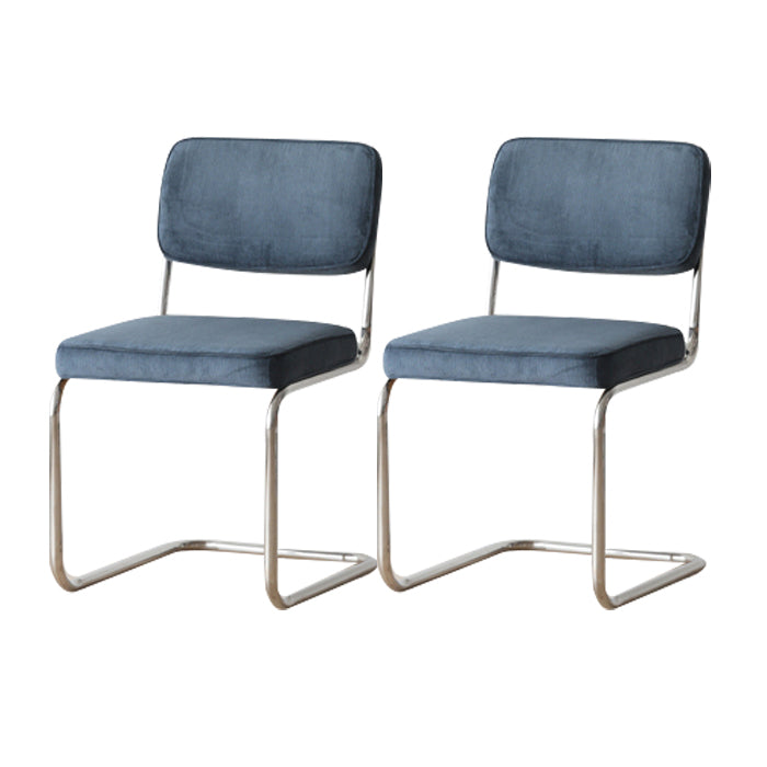 Contemporary Metal Dining Chairs Dining Open Back Armless Side Chairs for Kitchen Light Blue 2 Piece Set Clearhalo ' kitchen&dining_furn' 'Dining Chairs' 'Dining Tables & Seating' 'dining_chair' 'furn' 'furn_dining_chair' 'Furniture' 'furniture_dining_chair' 'Kitchen & Dining Furniture' 'kitchen' 4523456