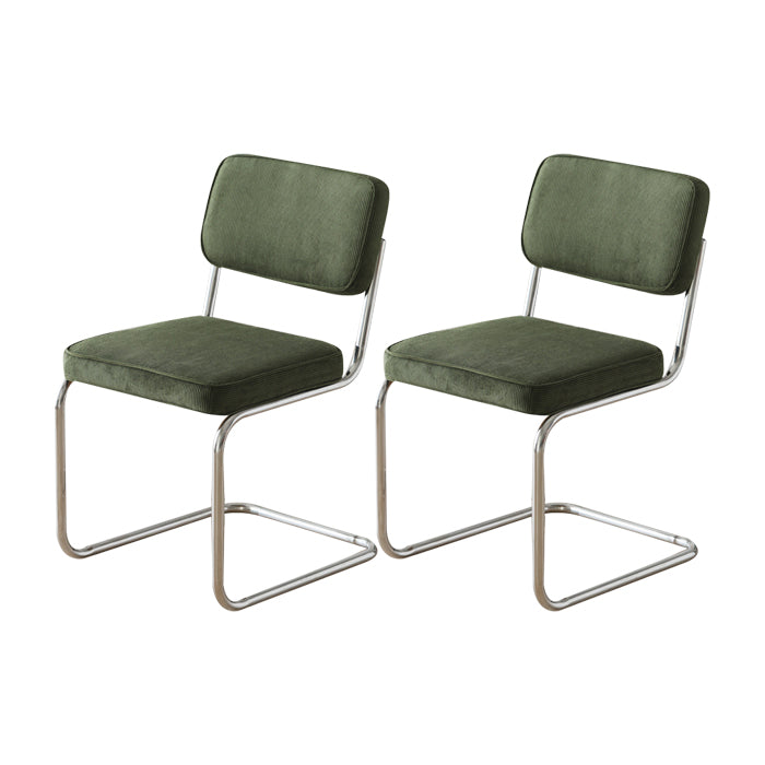 Contemporary Metal Dining Chairs Dining Open Back Armless Side Chairs for Kitchen Green 2 Piece Set Clearhalo ' kitchen&dining_furn' 'Dining Chairs' 'Dining Tables & Seating' 'dining_chair' 'furn' 'furn_dining_chair' 'Furniture' 'furniture_dining_chair' 'Kitchen & Dining Furniture' 'kitchen' 4523459
