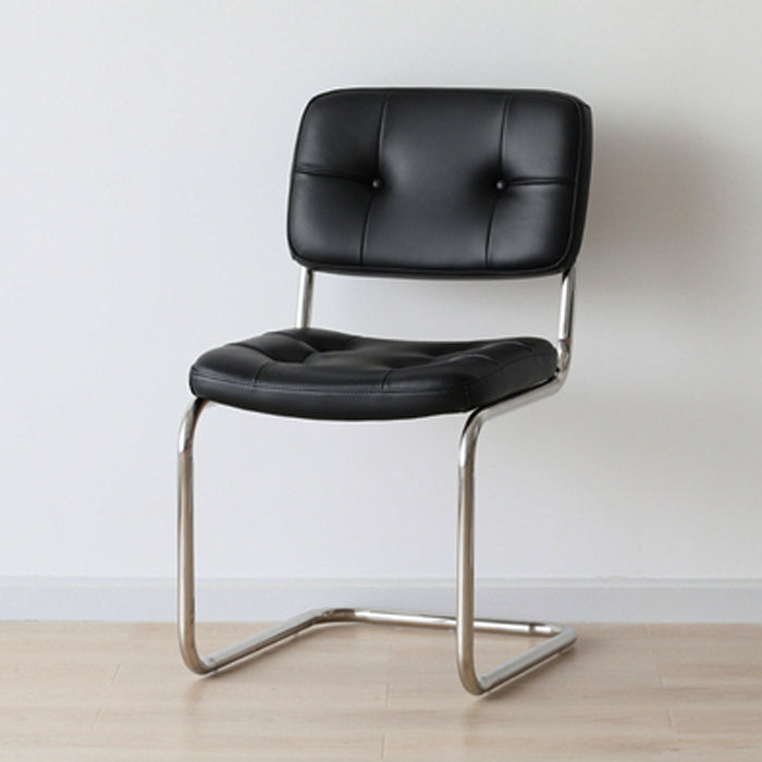 Contemporary Metal Dining Chairs Dining Open Back Armless Side Chairs for Kitchen Gloss Black 1 Piece Clearhalo ' kitchen&dining_furn' 'Dining Chairs' 'Dining Tables & Seating' 'dining_chair' 'furn' 'furn_dining_chair' 'Furniture' 'furniture_dining_chair' 'Kitchen & Dining Furniture' 'kitchen' 4523461