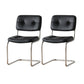 Contemporary Metal Dining Chairs Dining Open Back Armless Side Chairs for Kitchen Gloss Black 2 Piece Set Clearhalo ' kitchen&dining_furn' 'Dining Chairs' 'Dining Tables & Seating' 'dining_chair' 'furn' 'furn_dining_chair' 'Furniture' 'furniture_dining_chair' 'Kitchen & Dining Furniture' 'kitchen' 4523462
