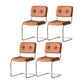 Contemporary Metal Dining Chairs Dining Open Back Armless Side Chairs for Kitchen Light Brown 4 Piece Set Clearhalo ' kitchen&dining_furn' 'Dining Chairs' 'Dining Tables & Seating' 'dining_chair' 'furn' 'furn_dining_chair' 'Furniture' 'furniture_dining_chair' 'Kitchen & Dining Furniture' 'kitchen' 4523466