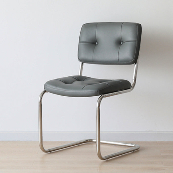 Contemporary Metal Dining Chairs Dining Open Back Armless Side Chairs for Kitchen Smoke Gray 1 Piece Clearhalo ' kitchen&dining_furn' 'Dining Chairs' 'Dining Tables & Seating' 'dining_chair' 'furn' 'furn_dining_chair' 'Furniture' 'furniture_dining_chair' 'Kitchen & Dining Furniture' 'kitchen' 4523470