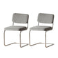 Contemporary Metal Dining Chairs Dining Open Back Armless Side Chairs for Kitchen Silver Gray 2 Piece Set Clearhalo ' kitchen&dining_furn' 'Dining Chairs' 'Dining Tables & Seating' 'dining_chair' 'furn' 'furn_dining_chair' 'Furniture' 'furniture_dining_chair' 'Kitchen & Dining Furniture' 'kitchen' 4523480