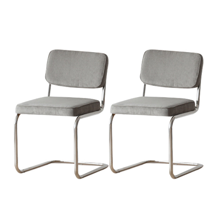 Contemporary Metal Dining Chairs Dining Open Back Armless Side Chairs for Kitchen Silver Gray 2 Piece Set Clearhalo ' kitchen&dining_furn' 'Dining Chairs' 'Dining Tables & Seating' 'dining_chair' 'furn' 'furn_dining_chair' 'Furniture' 'furniture_dining_chair' 'Kitchen & Dining Furniture' 'kitchen' 4523480