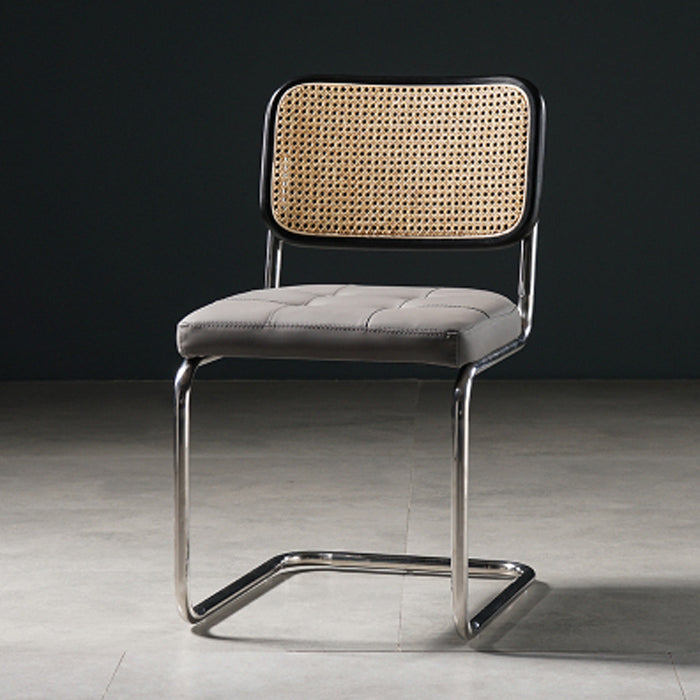 Contemporary Metal Dining Chairs Dining Open Back Armless Side Chairs for Kitchen Black-Gray 1 Piece Clearhalo ' kitchen&dining_furn' 'Dining Chairs' 'Dining Tables & Seating' 'dining_chair' 'furn' 'furn_dining_chair' 'Furniture' 'furniture_dining_chair' 'Kitchen & Dining Furniture' 'kitchen' 4523482