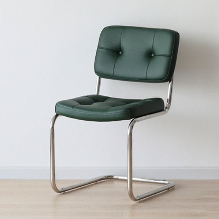 Contemporary Metal Dining Chairs Dining Open Back Armless Side Chairs for Kitchen Blackish Green 1 Piece Clearhalo ' kitchen&dining_furn' 'Dining Chairs' 'Dining Tables & Seating' 'dining_chair' 'furn' 'furn_dining_chair' 'Furniture' 'furniture_dining_chair' 'Kitchen & Dining Furniture' 'kitchen' 4523485