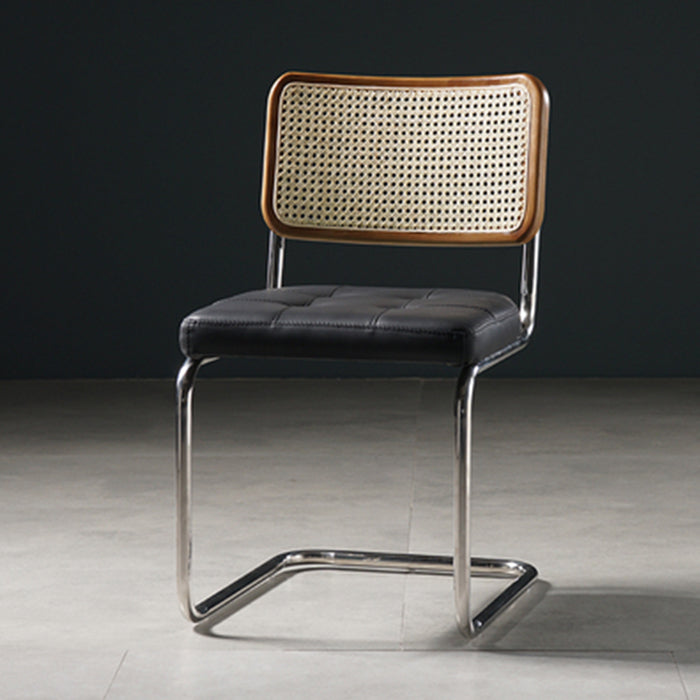 Contemporary Metal Dining Chairs Dining Open Back Armless Side Chairs for Kitchen Walnut 1 Piece Clearhalo ' kitchen&dining_furn' 'Dining Chairs' 'Dining Tables & Seating' 'dining_chair' 'furn' 'furn_dining_chair' 'Furniture' 'furniture_dining_chair' 'Kitchen & Dining Furniture' 'kitchen' 4523488