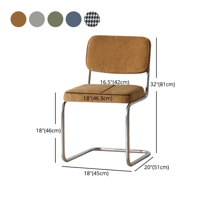 Contemporary Metal Dining Chairs Dining Open Back Armless Side Chairs for Kitchen Clearhalo ' kitchen&dining_furn' 'Dining Chairs' 'Dining Tables & Seating' 'dining_chair' 'furn' 'furn_dining_chair' 'Furniture' 'furniture_dining_chair' 'Kitchen & Dining Furniture' 'kitchen' 4523491