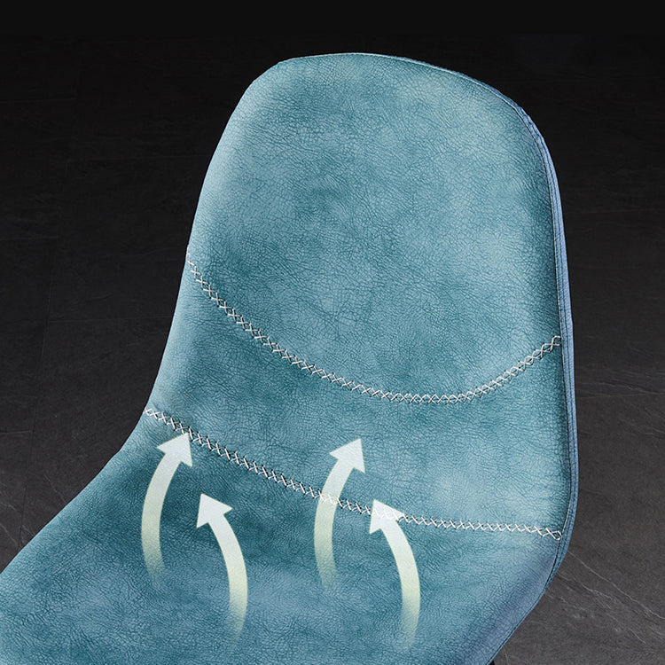 Scandinavian Design Solid Back Armless Dining Chairs Leather Dining Side Chairs Clearhalo ' kitchen&dining_furn' 'Dining Chairs' 'Dining Tables & Seating' 'dining_chair' 'furn' 'furn_dining_chair' 'Furniture' 'furniture_dining_chair' 'Kitchen & Dining Furniture' 'kitchen' 4523505