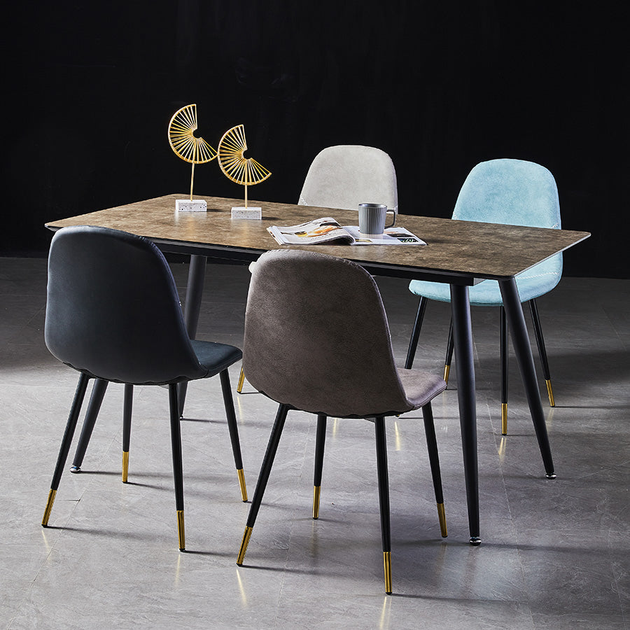 Scandinavian Design Solid Back Armless Dining Chairs Leather Dining Side Chairs Clearhalo ' kitchen&dining_furn' 'Dining Chairs' 'Dining Tables & Seating' 'dining_chair' 'furn' 'furn_dining_chair' 'Furniture' 'furniture_dining_chair' 'Kitchen & Dining Furniture' 'kitchen' 4523512