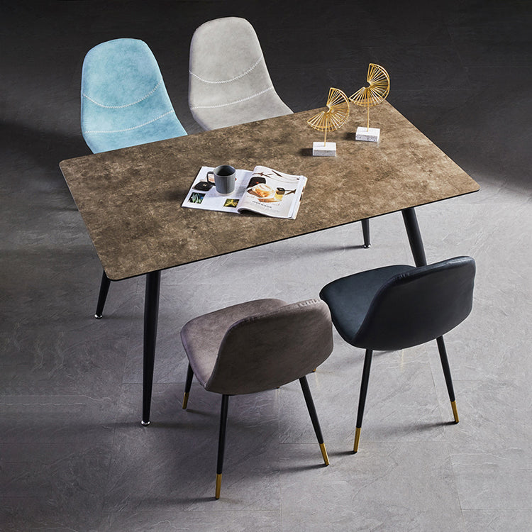 Scandinavian Design Solid Back Armless Dining Chairs Leather Dining Side Chairs Clearhalo ' kitchen&dining_furn' 'Dining Chairs' 'Dining Tables & Seating' 'dining_chair' 'furn' 'furn_dining_chair' 'Furniture' 'furniture_dining_chair' 'Kitchen & Dining Furniture' 'kitchen' 4523513