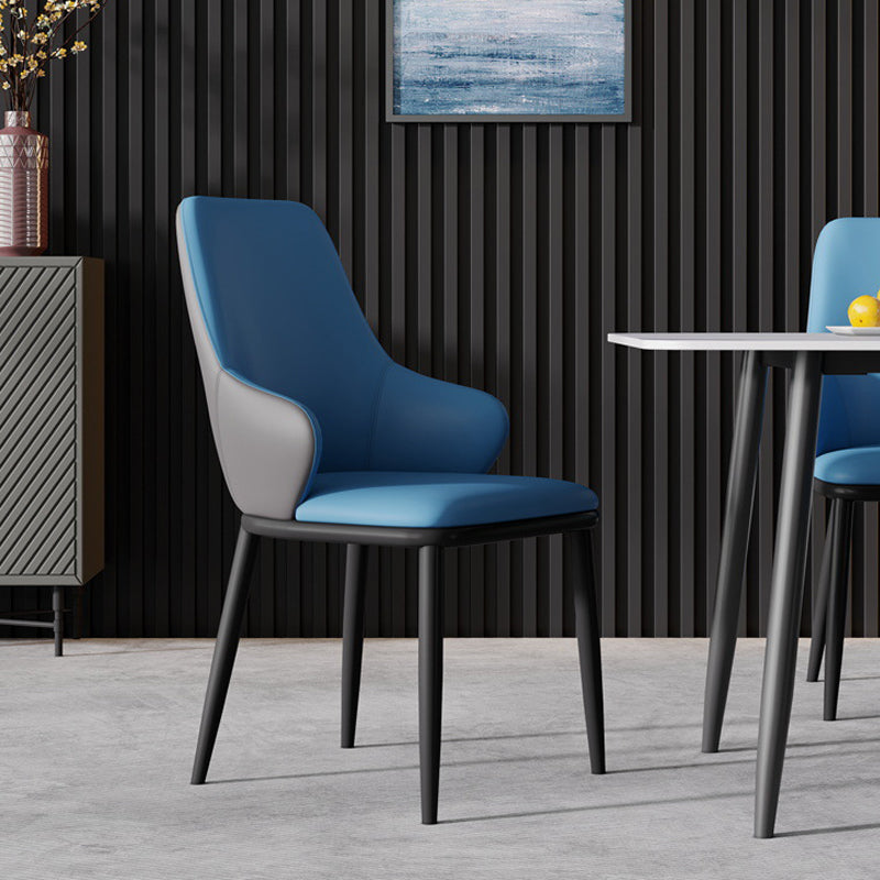 Modern Dining Room Chairs Matte Finish Leather Curved Parsons Arm Chair Clearhalo ' kitchen&dining_furn' 'Dining Chairs' 'Dining Tables & Seating' 'dining_chair' 'furn' 'furn_dining_chair' 'Furniture' 'furniture_dining_chair' 'Kitchen & Dining Furniture' 'kitchen' 4523518