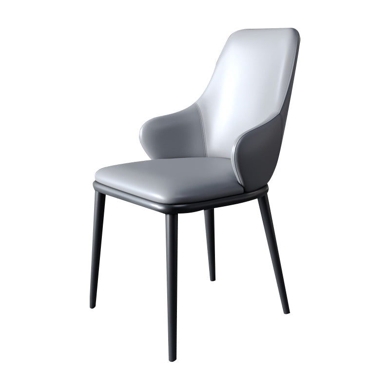 Modern Dining Room Chairs Matte Finish Leather Curved Parsons Arm Chair Clearhalo ' kitchen&dining_furn' 'Dining Chairs' 'Dining Tables & Seating' 'dining_chair' 'furn' 'furn_dining_chair' 'Furniture' 'furniture_dining_chair' 'Kitchen & Dining Furniture' 'kitchen' 4523523