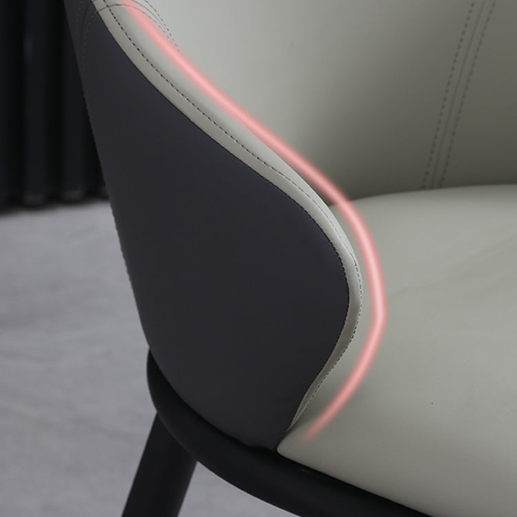 Modern Dining Room Chairs Matte Finish Leather Curved Parsons Arm Chair Clearhalo ' kitchen&dining_furn' 'Dining Chairs' 'Dining Tables & Seating' 'dining_chair' 'furn' 'furn_dining_chair' 'Furniture' 'furniture_dining_chair' 'Kitchen & Dining Furniture' 'kitchen' 4523525