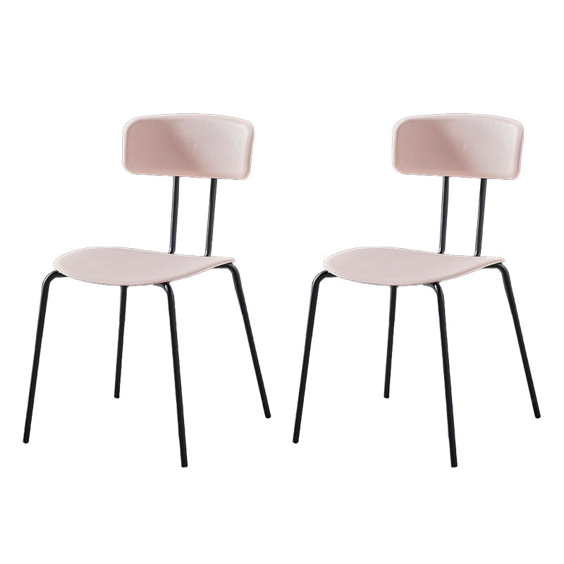 Industrial Design Open Back Dining Side Chairs Armless Dining Side Chairs for Kitchen Pink Set of 2 Clearhalo ' kitchen&dining_furn' 'Dining Chairs' 'Dining Tables & Seating' 'dining_chair' 'Furniture' 'furniture_dining_chair' 'Kitchen & Dining Furniture' 'kitchen' 4523546