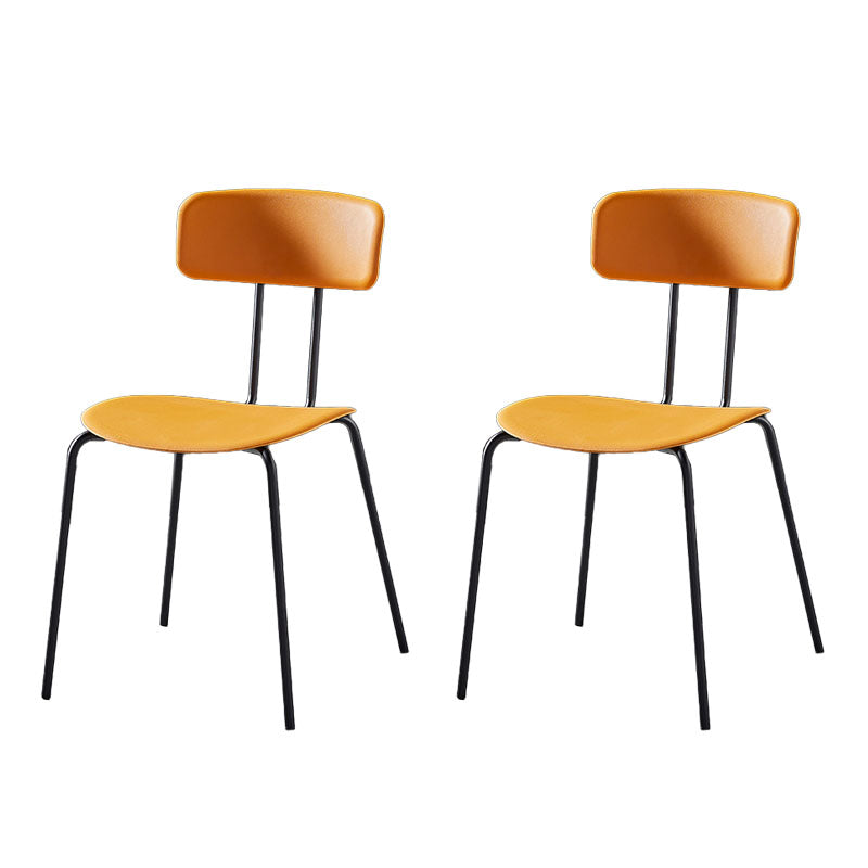 Industrial Design Open Back Dining Side Chairs Armless Dining Side Chairs for Kitchen Orange Set of 2 Clearhalo ' kitchen&dining_furn' 'Dining Chairs' 'Dining Tables & Seating' 'dining_chair' 'Furniture' 'furniture_dining_chair' 'Kitchen & Dining Furniture' 'kitchen' 4523548