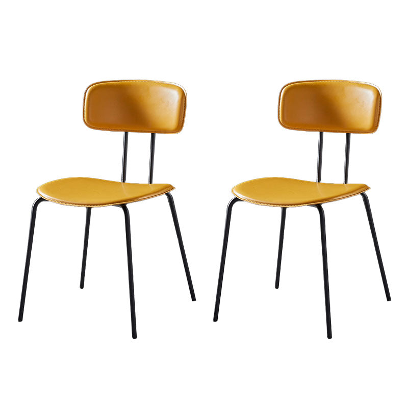 Industrial Design Open Back Dining Side Chairs Armless Dining Side Chairs for Kitchen Brass Set of 2 Clearhalo ' kitchen&dining_furn' 'Dining Chairs' 'Dining Tables & Seating' 'dining_chair' 'Furniture' 'furniture_dining_chair' 'Kitchen & Dining Furniture' 'kitchen' 4523557