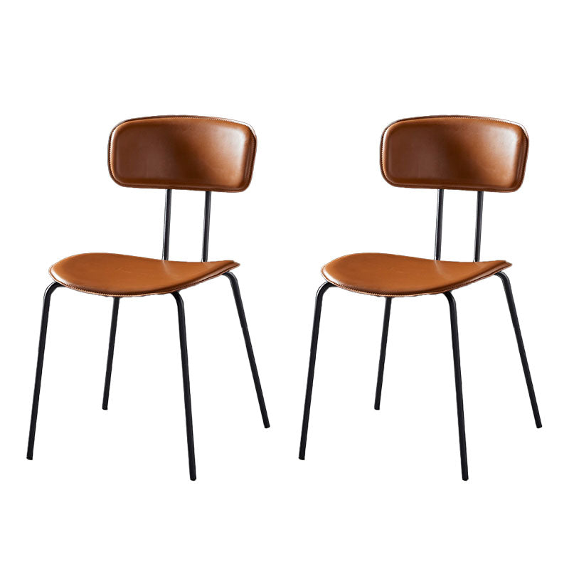 Industrial Design Open Back Dining Side Chairs Armless Dining Side Chairs for Kitchen Yellow-Brown Set of 2 Clearhalo ' kitchen&dining_furn' 'Dining Chairs' 'Dining Tables & Seating' 'dining_chair' 'Furniture' 'furniture_dining_chair' 'Kitchen & Dining Furniture' 'kitchen' 4523561