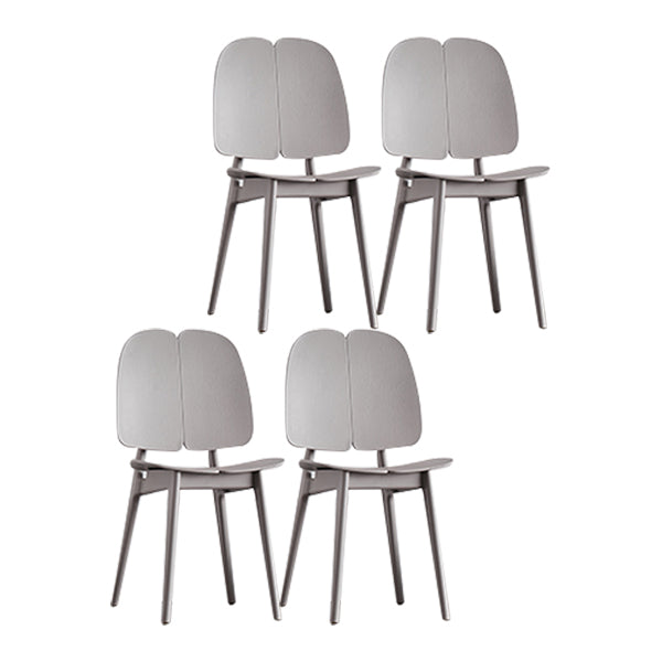 Contemporary Dining and Accent Chairs Indoor-Outdoor Plastic Open Back Side Chair Grey 4 Piece Set Clearhalo ' kitchen&dining_furn' 'Dining Chairs' 'Dining Tables & Seating' 'dining_chair' 'furn' 'furn_dining_chair' 'Furniture' 'furniture_dining_chair' 'Kitchen & Dining Furniture' 'kitchen' 4523580