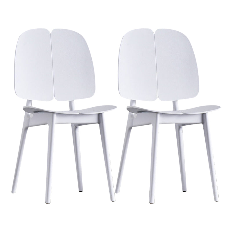 Contemporary Dining and Accent Chairs Indoor-Outdoor Plastic Open Back Side Chair White 2 Piece Set Clearhalo ' kitchen&dining_furn' 'Dining Chairs' 'Dining Tables & Seating' 'dining_chair' 'furn' 'furn_dining_chair' 'Furniture' 'furniture_dining_chair' 'Kitchen & Dining Furniture' 'kitchen' 4523583