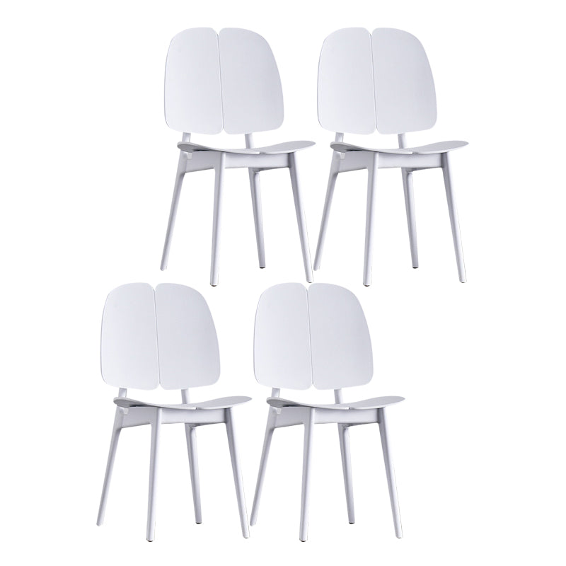 Contemporary Dining and Accent Chairs Indoor-Outdoor Plastic Open Back Side Chair White 4 Piece Set Clearhalo ' kitchen&dining_furn' 'Dining Chairs' 'Dining Tables & Seating' 'dining_chair' 'furn' 'furn_dining_chair' 'Furniture' 'furniture_dining_chair' 'Kitchen & Dining Furniture' 'kitchen' 4523585