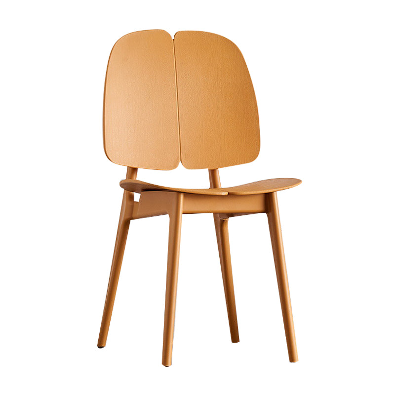 Contemporary Dining and Accent Chairs Indoor-Outdoor Plastic Open Back Side Chair Yellow 1 Piece Clearhalo ' kitchen&dining_furn' 'Dining Chairs' 'Dining Tables & Seating' 'dining_chair' 'furn' 'furn_dining_chair' 'Furniture' 'furniture_dining_chair' 'Kitchen & Dining Furniture' 'kitchen' 4523594