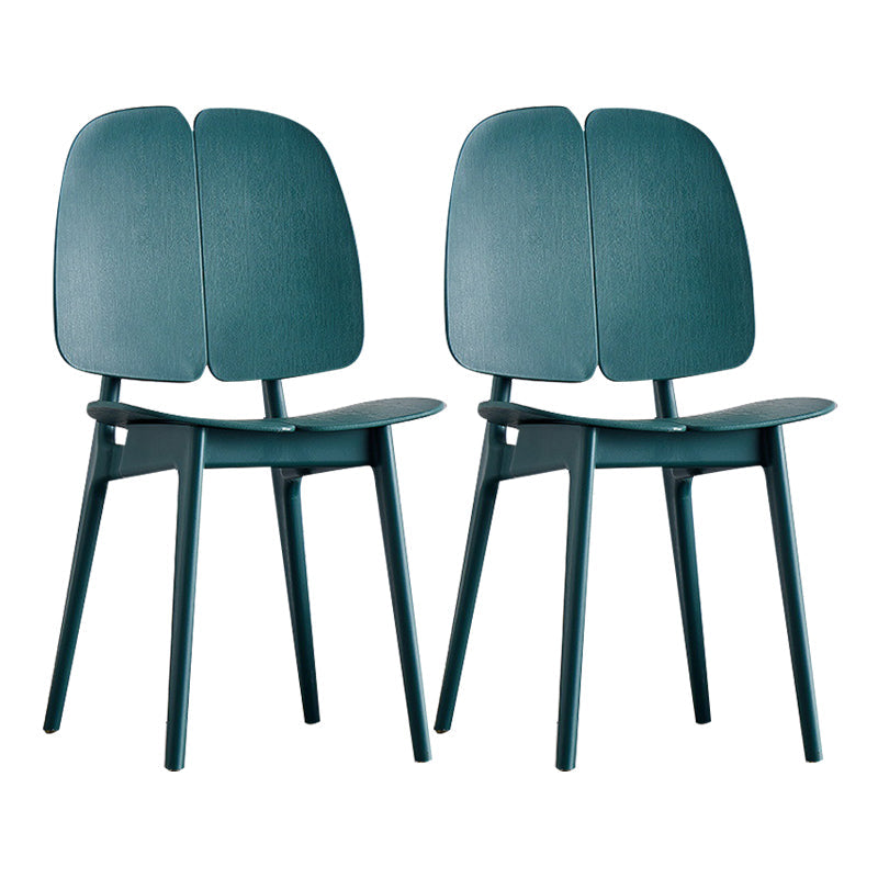 Contemporary Dining and Accent Chairs Indoor-Outdoor Plastic Open Back Side Chair Green 2 Piece Set Clearhalo ' kitchen&dining_furn' 'Dining Chairs' 'Dining Tables & Seating' 'dining_chair' 'furn' 'furn_dining_chair' 'Furniture' 'furniture_dining_chair' 'Kitchen & Dining Furniture' 'kitchen' 4523600