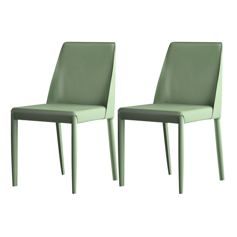 Designer Style Home Solid Back Side Chair Leather Matte Finish Dining Chair Light Green 2 Piece Set Clearhalo ' kitchen&dining_furn' 'Dining Chairs' 'Dining Tables & Seating' 'dining_chair' 'furn' 'furn_dining_chair' 'Furniture' 'furniture_dining_chair' 'Kitchen & Dining Furniture' 'kitchen' 4523609