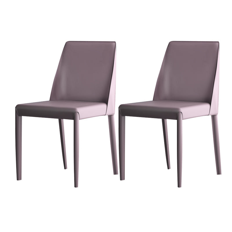 Designer Style Home Solid Back Side Chair Leather Matte Finish Dining Chair Light Pink 2 Piece Set Clearhalo ' kitchen&dining_furn' 'Dining Chairs' 'Dining Tables & Seating' 'dining_chair' 'furn' 'furn_dining_chair' 'Furniture' 'furniture_dining_chair' 'Kitchen & Dining Furniture' 'kitchen' 4523613