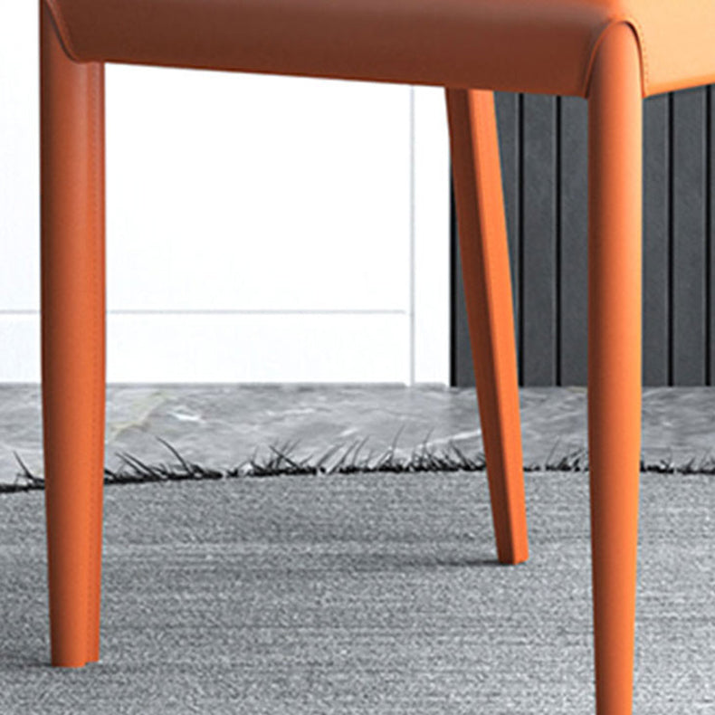 Designer Style Home Solid Back Side Chair Leather Matte Finish Dining Chair Clearhalo ' kitchen&dining_furn' 'Dining Chairs' 'Dining Tables & Seating' 'dining_chair' 'furn' 'furn_dining_chair' 'Furniture' 'furniture_dining_chair' 'Kitchen & Dining Furniture' 'kitchen' 4523617