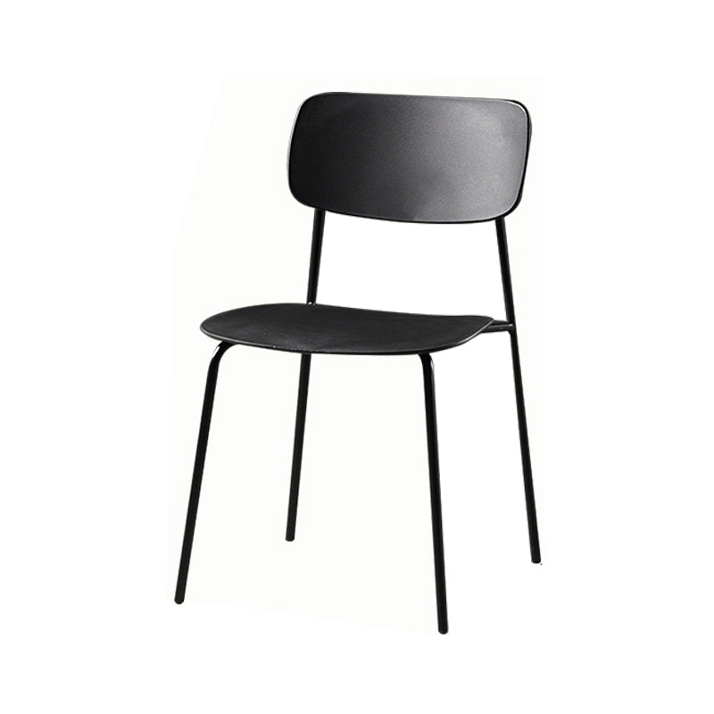 Contemporary Style Dining Chair Dining Armless Stackable Side Chair with Metal Legs Black 1 Piece Clearhalo ' kitchen&dining_furn' 'Dining Chairs' 'Dining Tables & Seating' 'dining_chair' 'furn' 'furn_dining_chair' 'Furniture' 'furniture_dining_chair' 'Kitchen & Dining Furniture' 'kitchen' 4523623