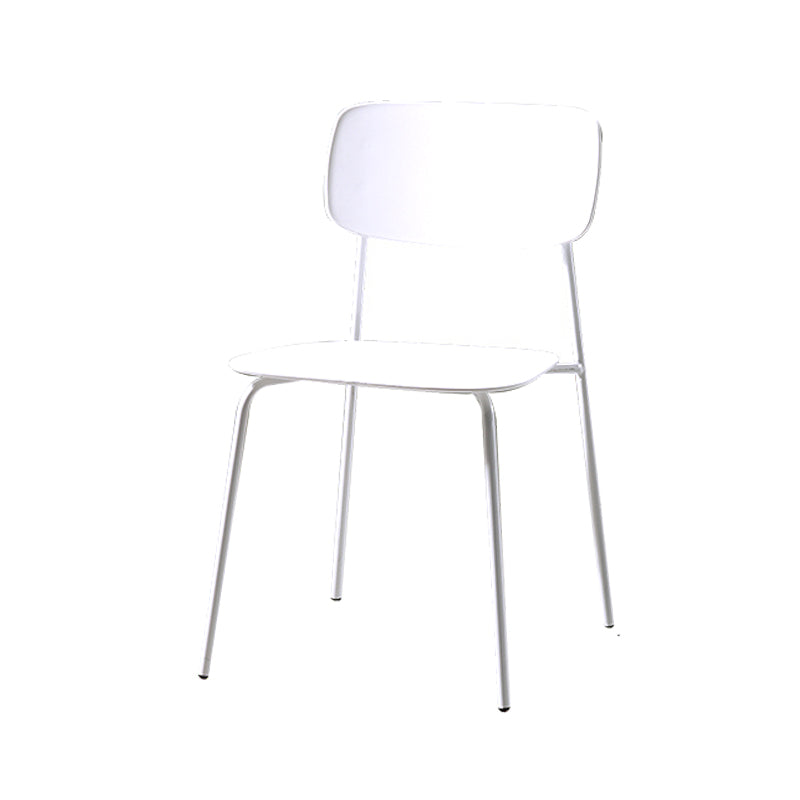 Contemporary Style Dining Chair Dining Armless Stackable Side Chair with Metal Legs White 1 Piece Clearhalo ' kitchen&dining_furn' 'Dining Chairs' 'Dining Tables & Seating' 'dining_chair' 'furn' 'furn_dining_chair' 'Furniture' 'furniture_dining_chair' 'Kitchen & Dining Furniture' 'kitchen' 4523629
