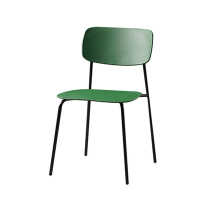 Contemporary Style Dining Chair Dining Armless Stackable Side Chair with Metal Legs Green 1 Piece Clearhalo ' kitchen&dining_furn' 'Dining Chairs' 'Dining Tables & Seating' 'dining_chair' 'furn' 'furn_dining_chair' 'Furniture' 'furniture_dining_chair' 'Kitchen & Dining Furniture' 'kitchen' 4523640
