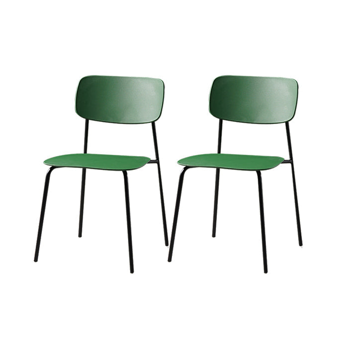 Contemporary Style Dining Chair Dining Armless Stackable Side Chair with Metal Legs Green 2 Piece Set Clearhalo ' kitchen&dining_furn' 'Dining Chairs' 'Dining Tables & Seating' 'dining_chair' 'furn' 'furn_dining_chair' 'Furniture' 'furniture_dining_chair' 'Kitchen & Dining Furniture' 'kitchen' 4523642