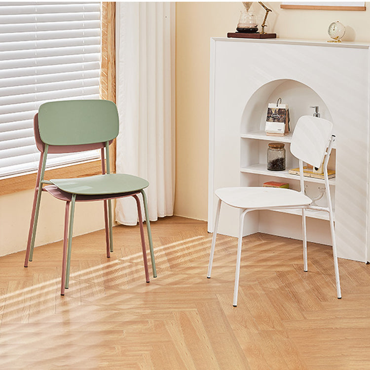 Contemporary Style Dining Chair Dining Armless Stackable Side Chair with Metal Legs Clearhalo ' kitchen&dining_furn' 'Dining Chairs' 'Dining Tables & Seating' 'dining_chair' 'furn' 'furn_dining_chair' 'Furniture' 'furniture_dining_chair' 'Kitchen & Dining Furniture' 'kitchen' 4523643