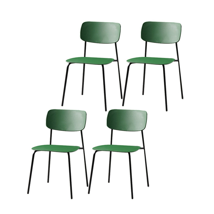 Contemporary Style Dining Chair Dining Armless Stackable Side Chair with Metal Legs Green 4 Piece Set Clearhalo ' kitchen&dining_furn' 'Dining Chairs' 'Dining Tables & Seating' 'dining_chair' 'furn' 'furn_dining_chair' 'Furniture' 'furniture_dining_chair' 'Kitchen & Dining Furniture' 'kitchen' 4523644
